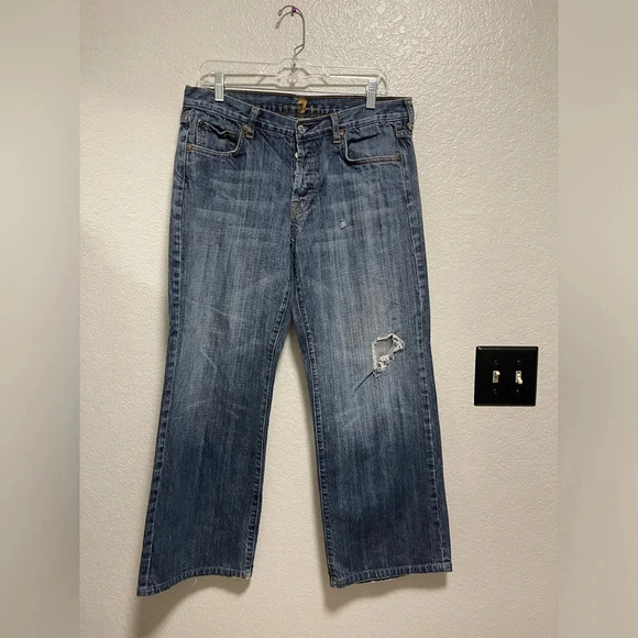 7 For All Mankind  Men's Relax Fit Button Fly Jeans Size 34 - Picture 1 of 9